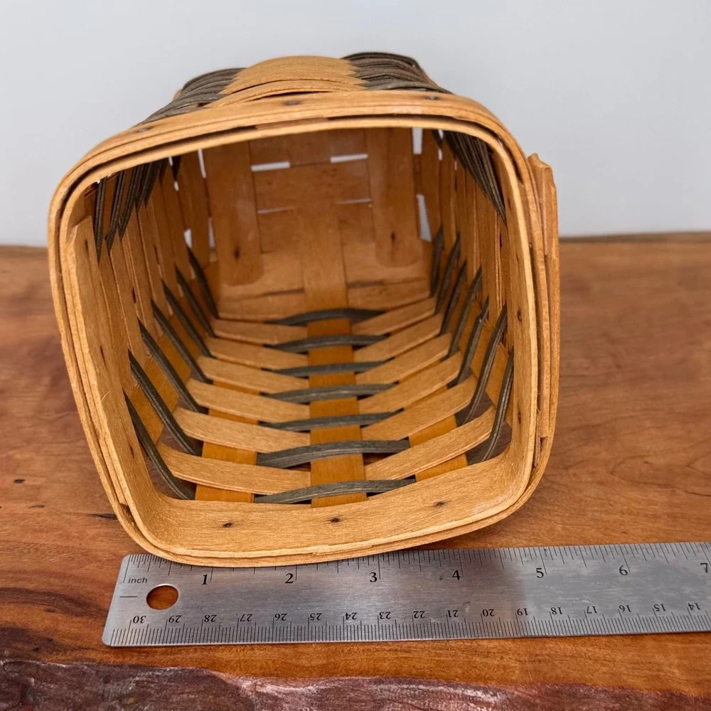 Longaberger 1995 Signed Heartland Small‎ Spoon Basket Handwoven Square Maple